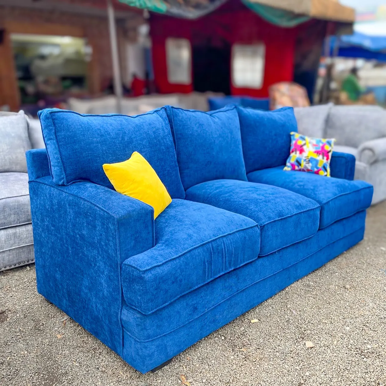 Royal Blue 3-Seater Lawson Sofa Couch