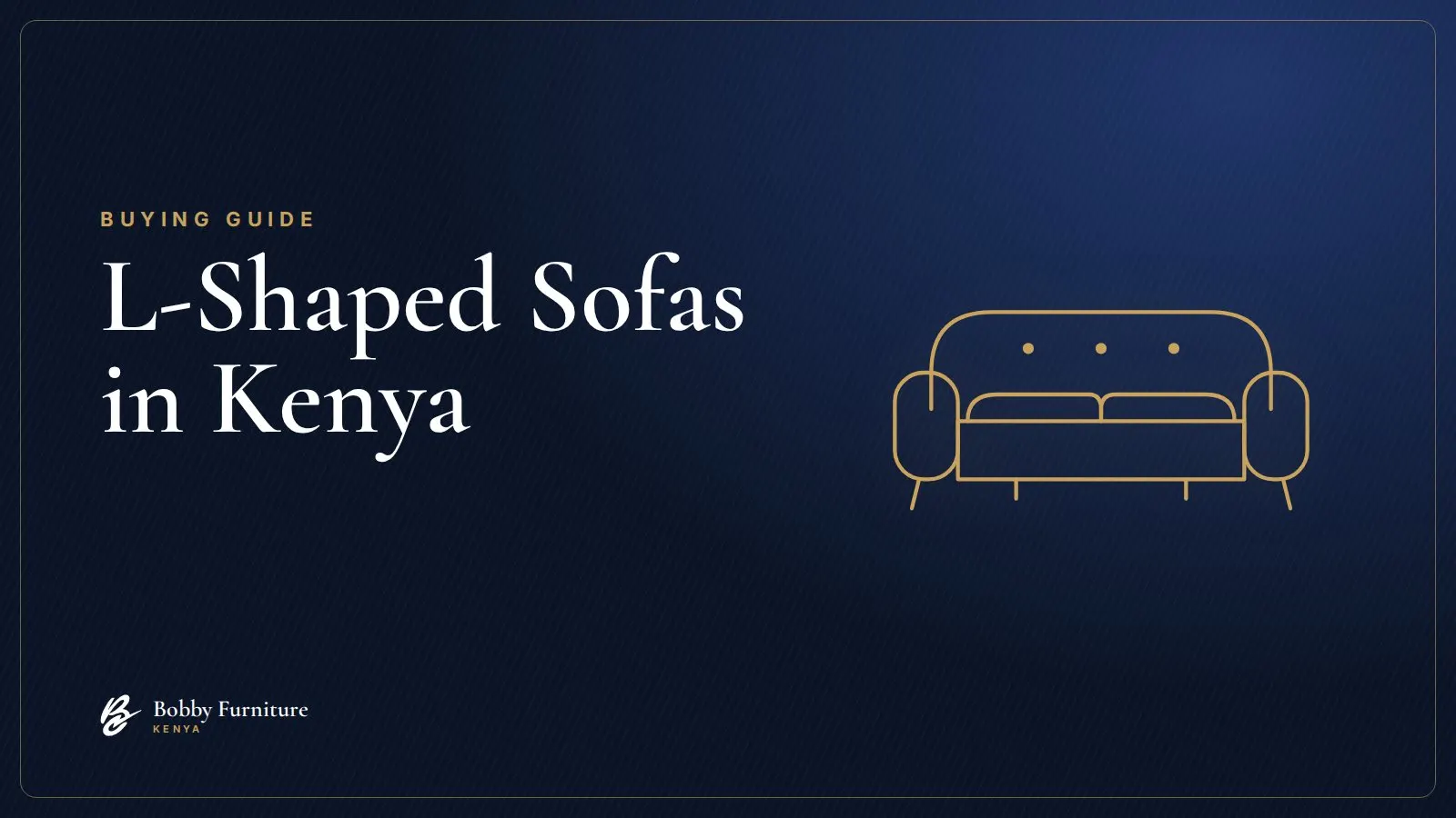 Line drawing of an L-shaped sofa on a navy background