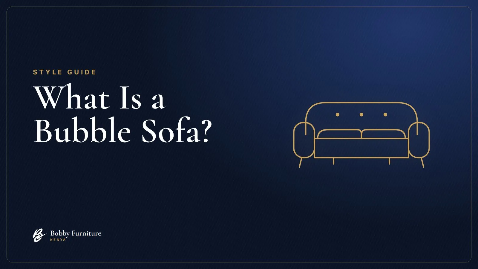 Line drawing of a rounded bubble sofa on a navy background