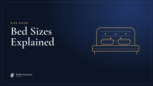 Line drawing of a bed with a tufted headboard on a navy background