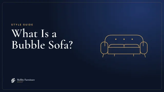 Line drawing of a rounded bubble sofa on a navy background